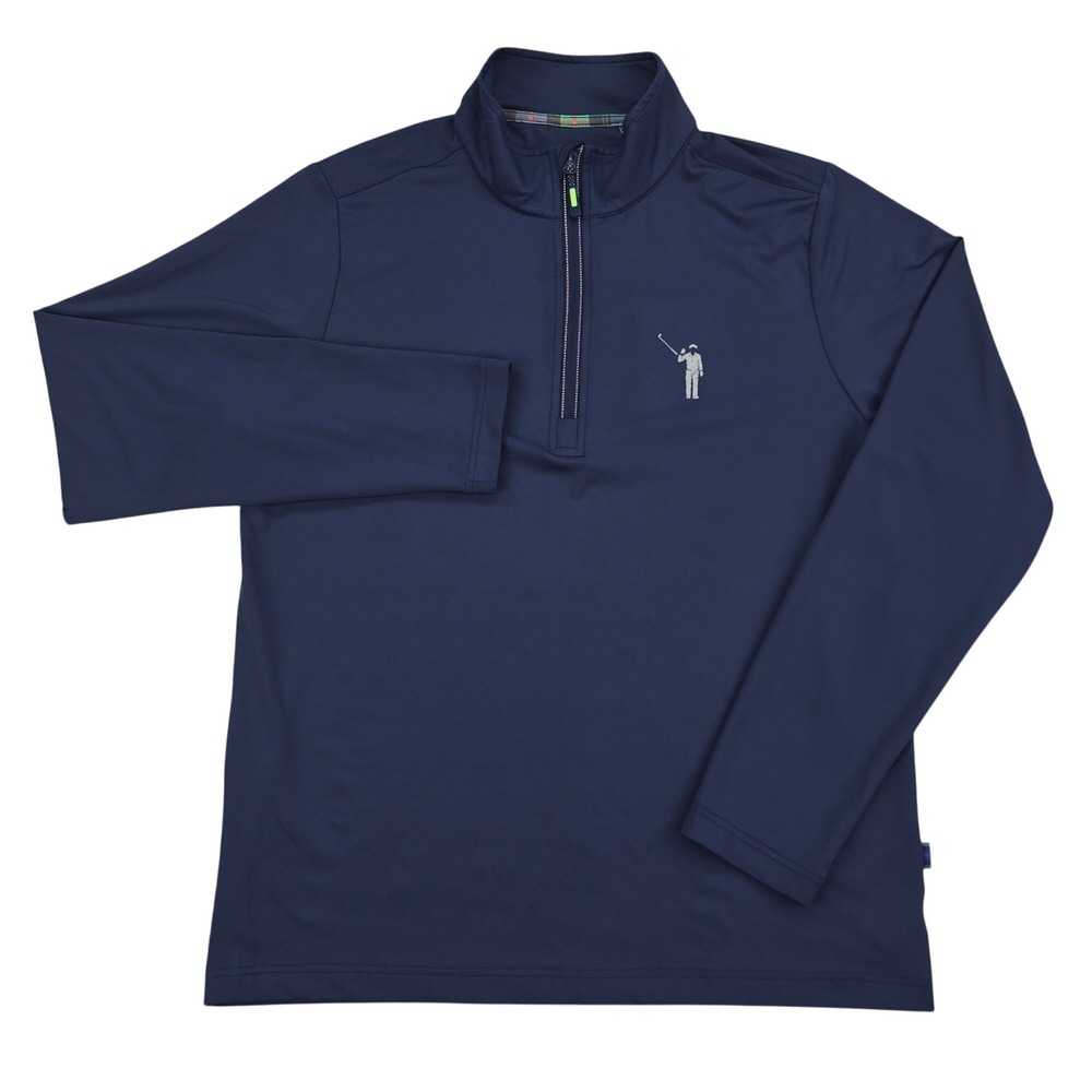 William Murray Golf 1/4 Zip Pullover Mens Medium Navy Blue Performance Stretch